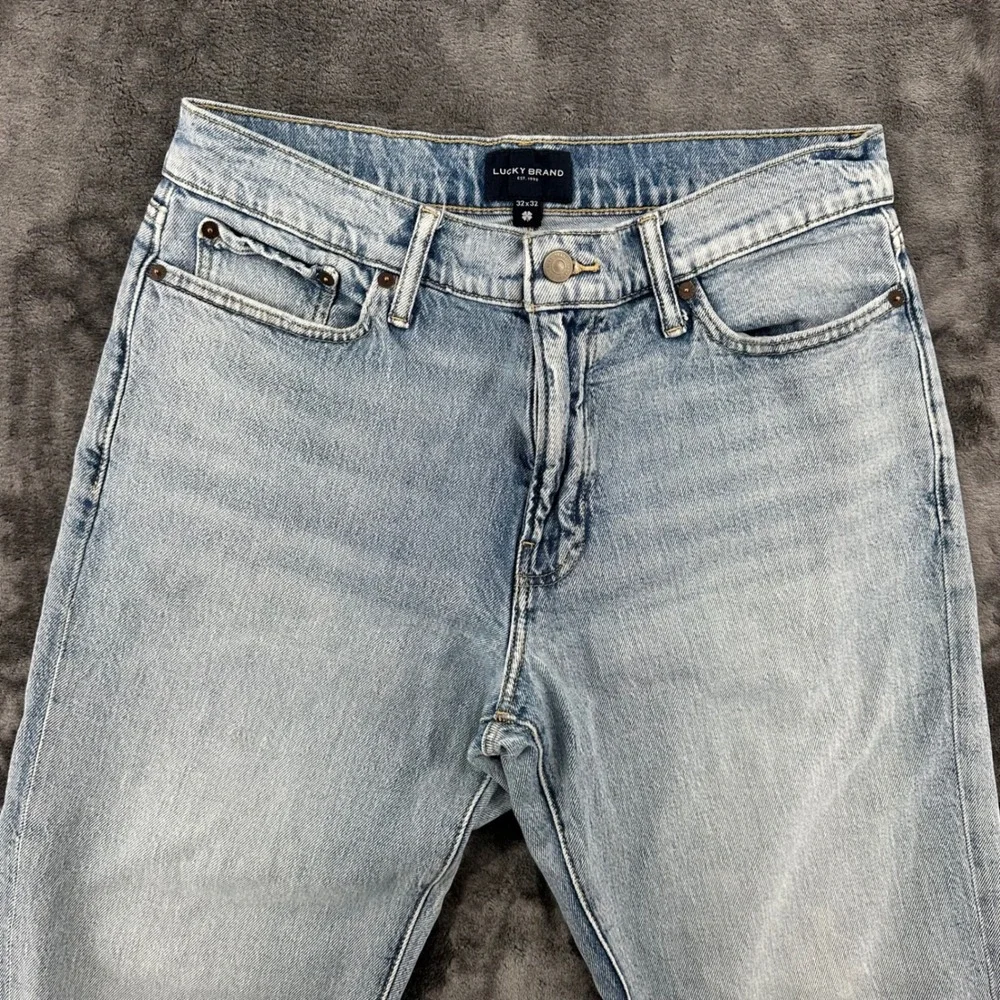 Lucky Brand 181 Relaxed Straight Jeans Mens 32x32 Light Wash Denim Blue